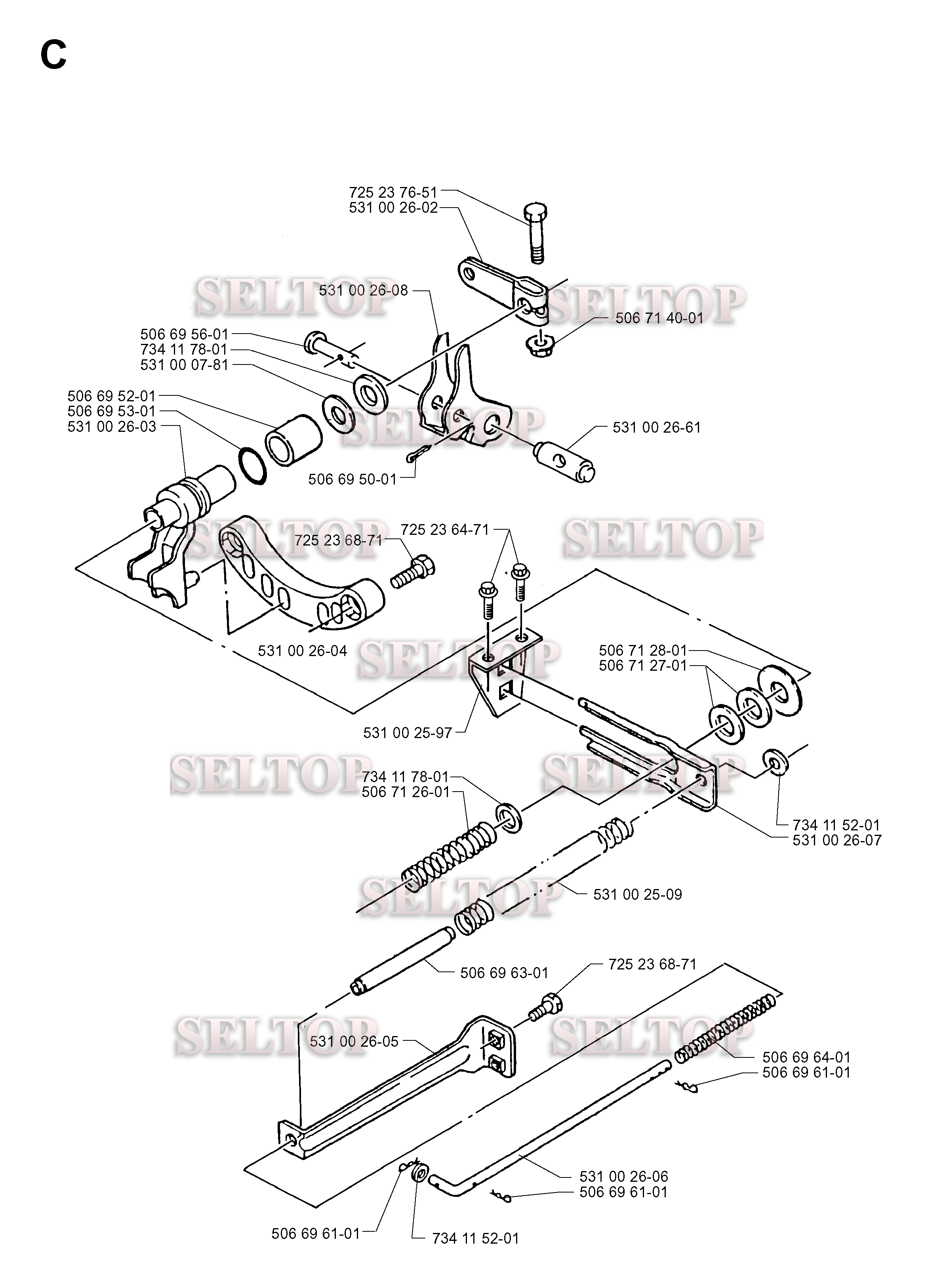 Переключатель шестерен, держатель для Хускварна 10-30 (с 1997-12)