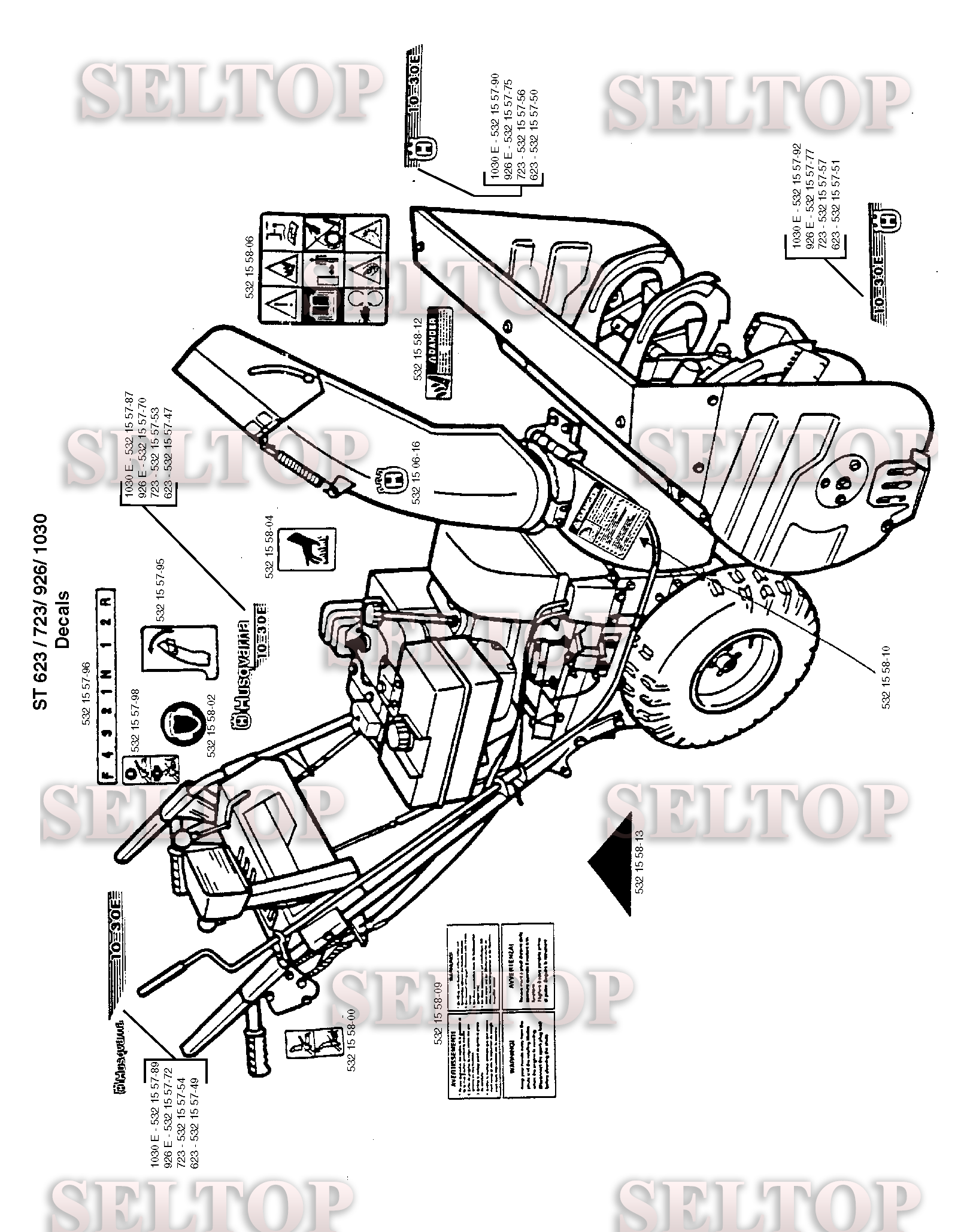 Наклейки для Хускварна 10-30 (с 1999-10)