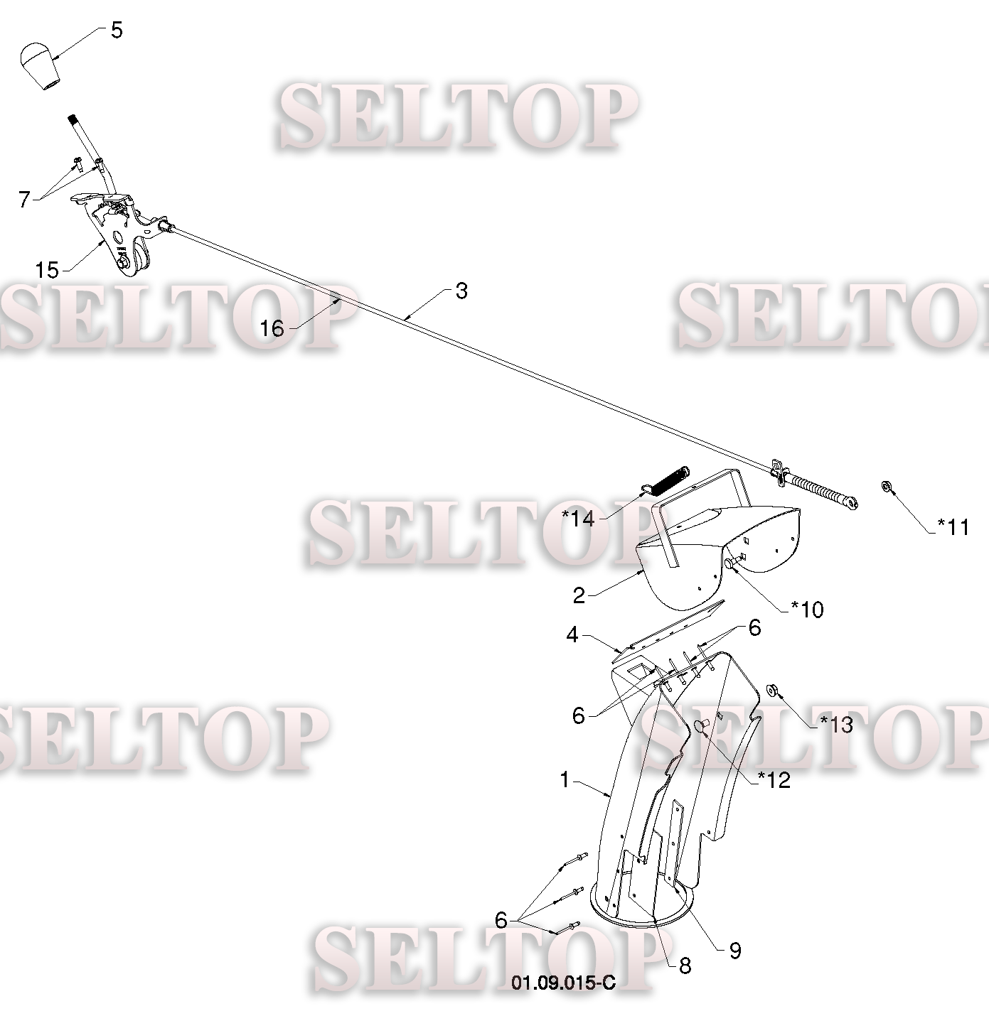 Панель управления, привод разгрузочного желоба для Хускварна 11524 E (артикул модели 96193007400) (с 2011-07)
