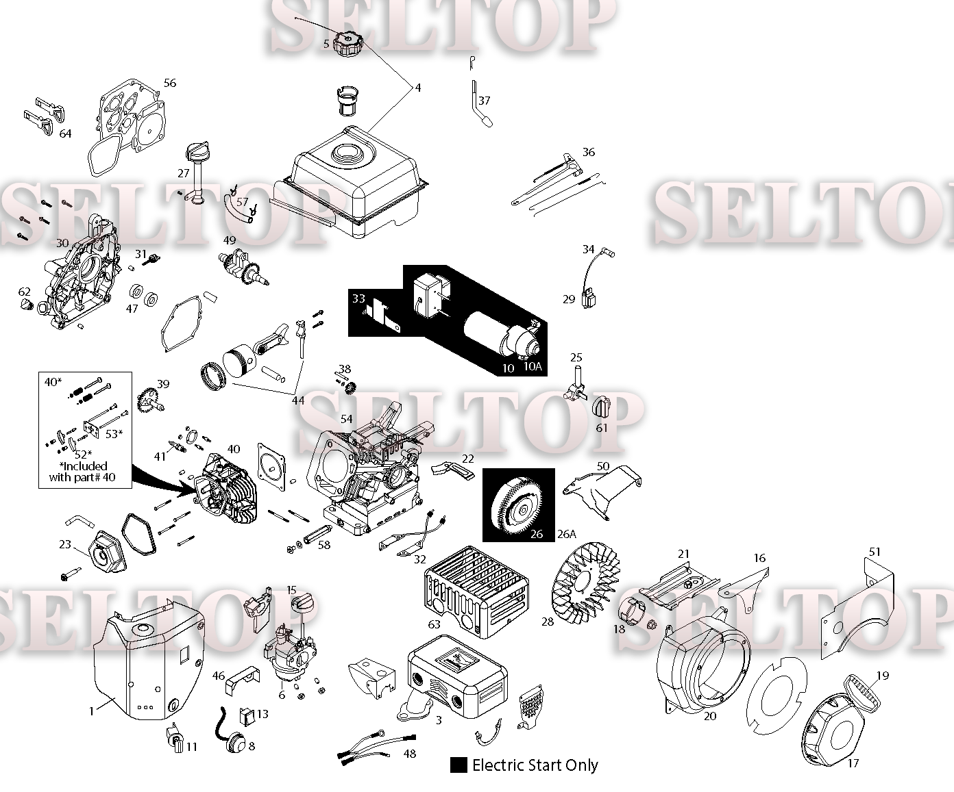 Запчасти двигателя 436263 (для США и Канады) для Хускварна 12527 HV (артикул модели 96193005301) (с 2010-07)