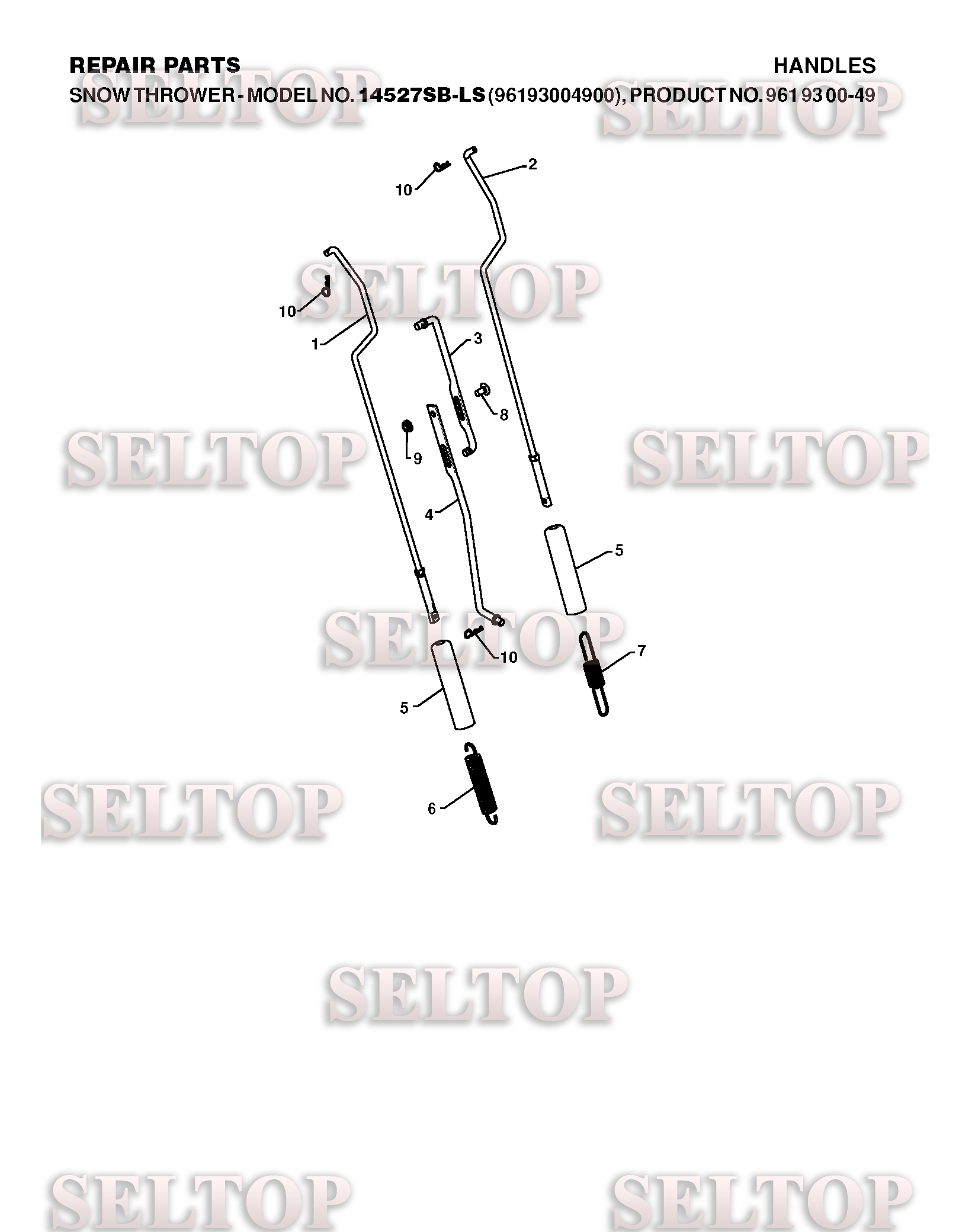 Ручка для Хускварна 12527 HV (артикул модели 96193005301) (с 2010-07) (схема 3)