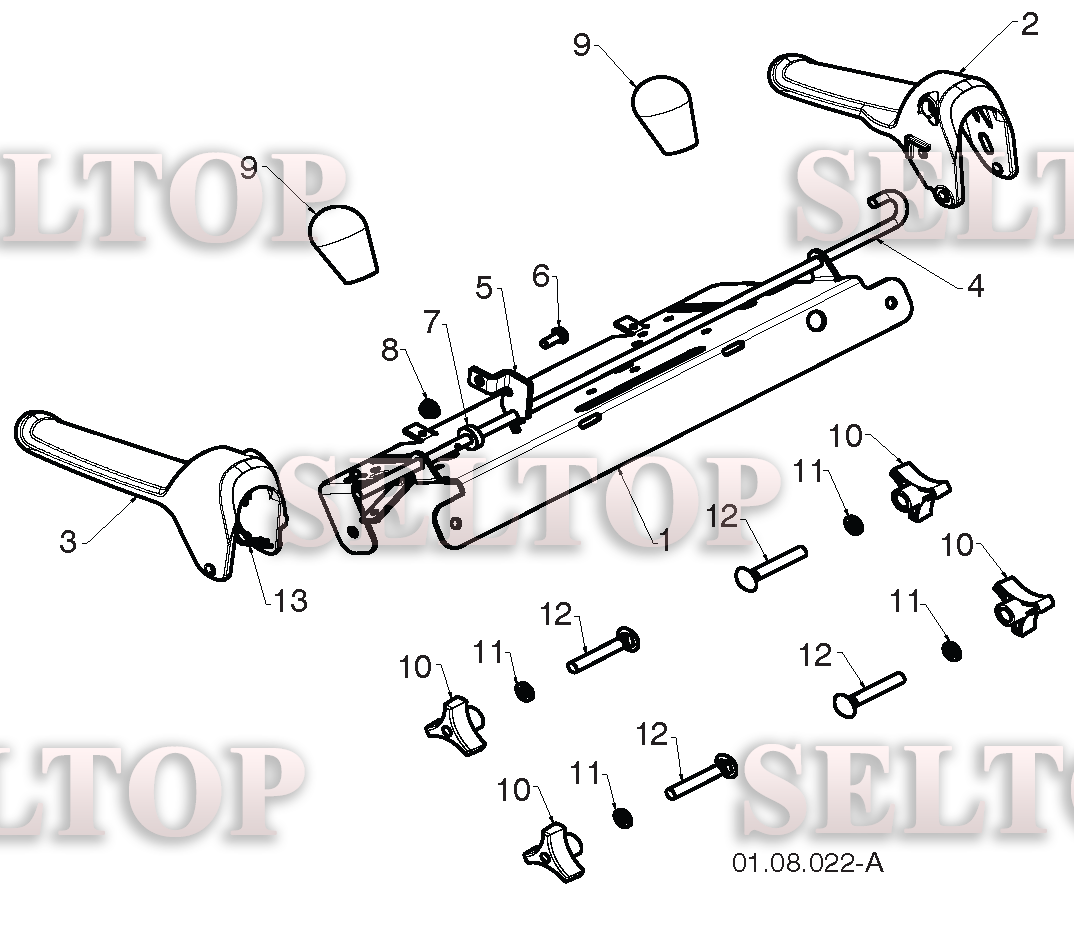 Ручки управления для Хускварна 12527 HV (артикул модели 96193007106) (с 2013-09)