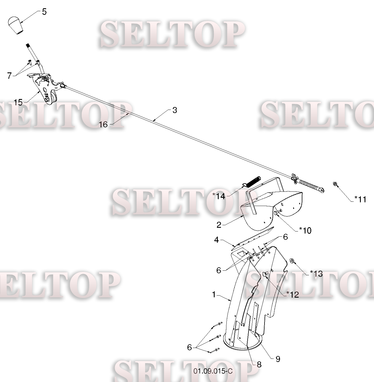 Панель управления, привод разгрузочного желоба для Хускварна 12530 HV (артикул модели 96193007204) (с 2013-08)