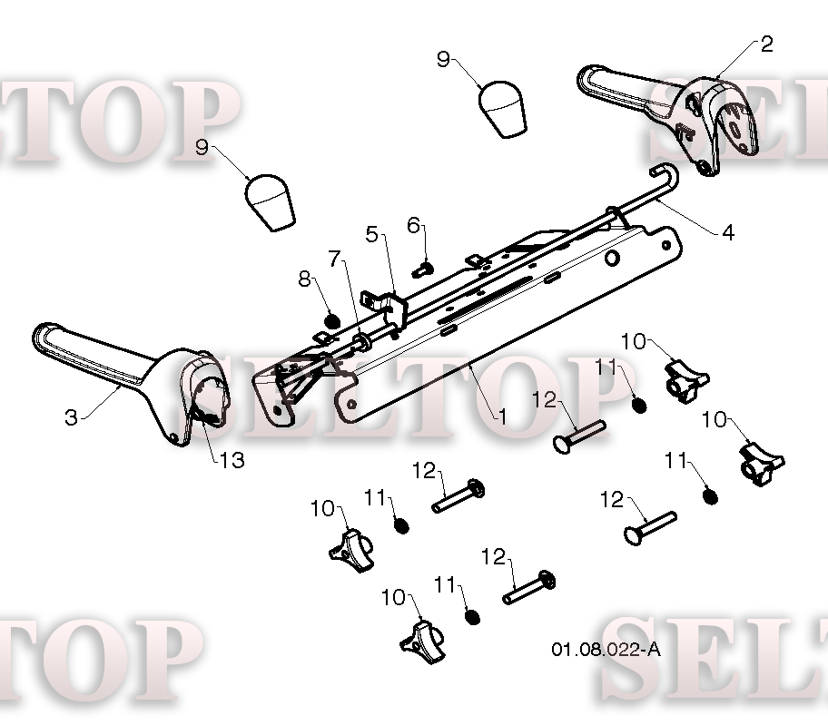 Ручки управления для Хускварна 12530 HV (артикул модели 96193007204) (с 2013-08)