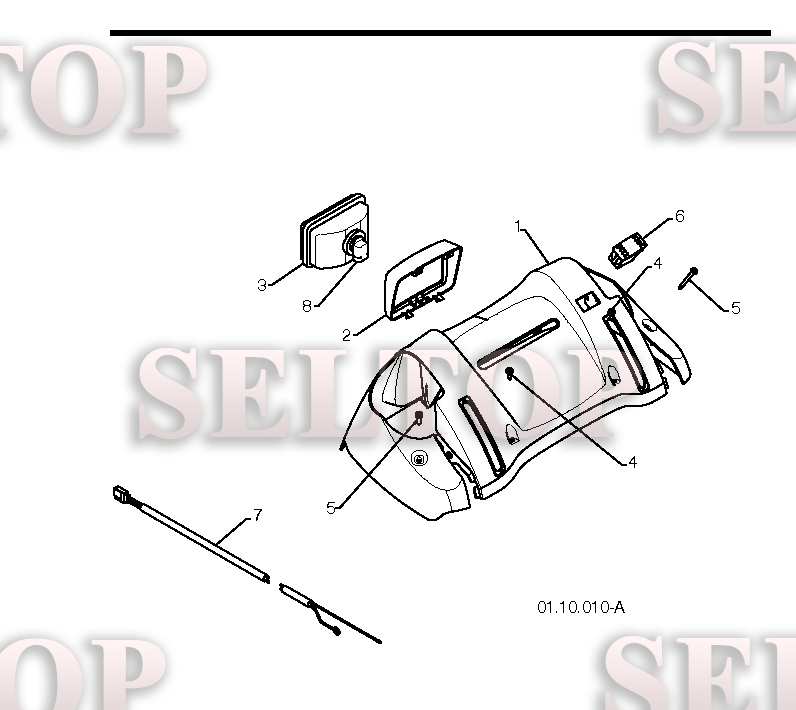 Ручка для Хускварна 1330 SBXLSB (артикул модели 96193004100) (с 2009-02) (схема 5)