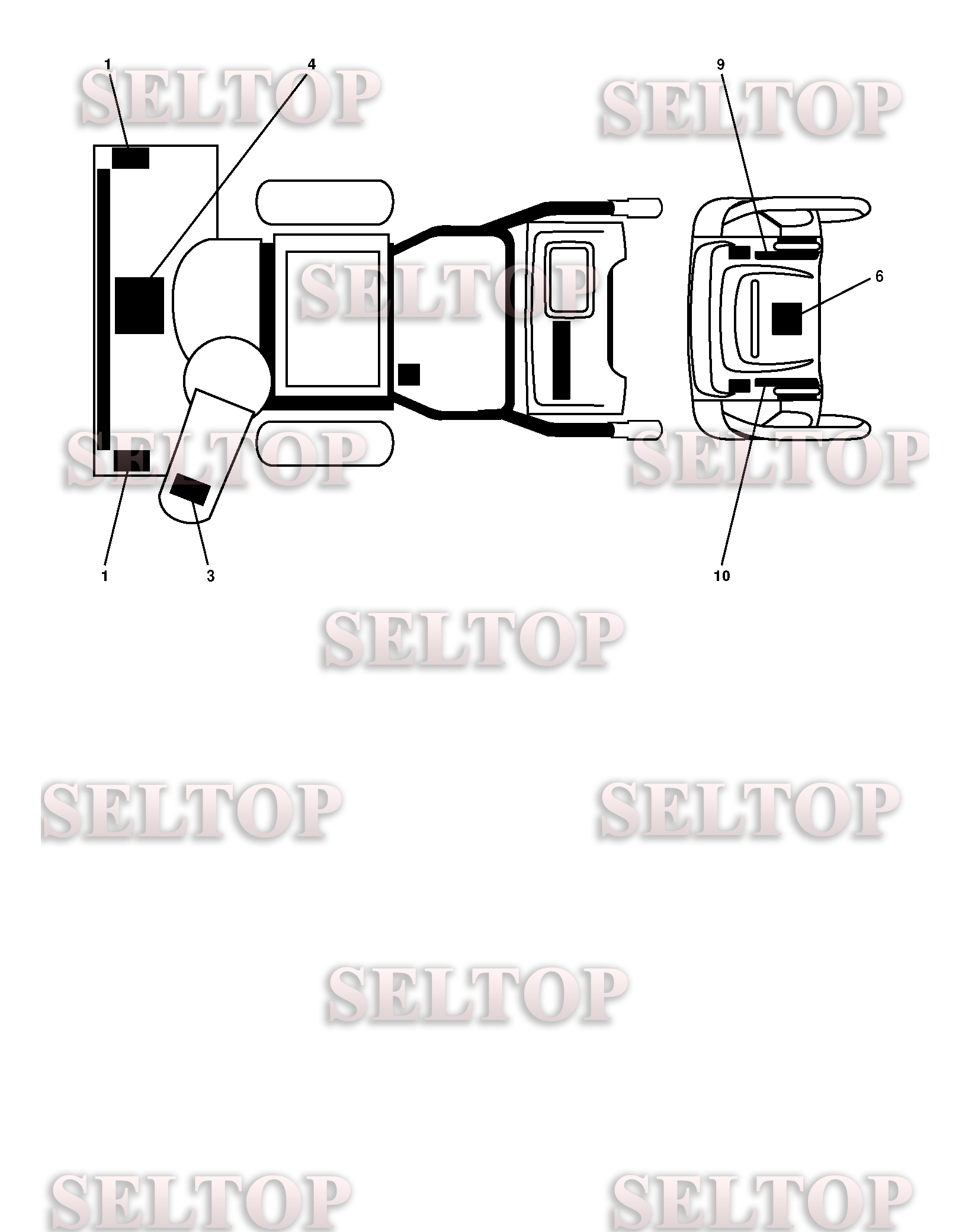 Наклейки для Хускварна 13524 SBXLS (артикул модели 96193004800) (с 2009-08)