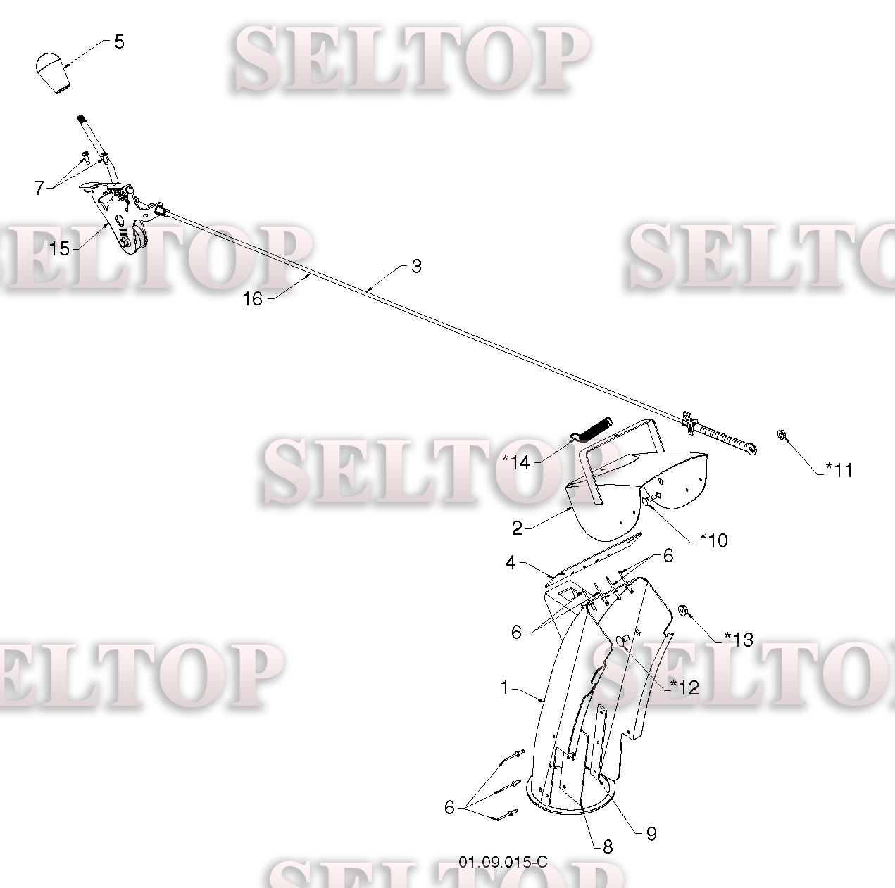 Панель управления, привод разгрузочного желоба для Хускварна 14527 E (артикул модели 96193007503) (с 2012-06)