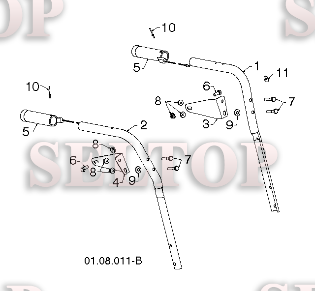 Ручка для Хускварна 14527 E (артикул модели 96193007504) (с 2012-08) (схема 1)