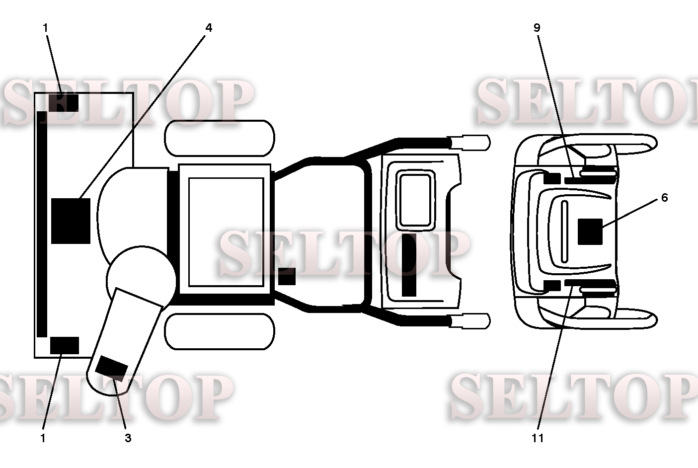 Наклейки для Хускварна 14527 E (артикул модели 96193008300) (с 2011-08)