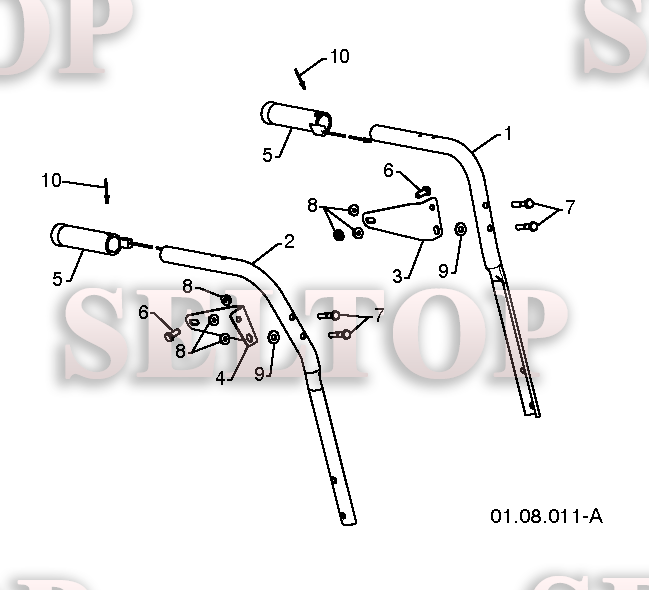 Ручка для Хускварна 14527 E (артикул модели 96193008300) (с 2011-08) (схема 1)