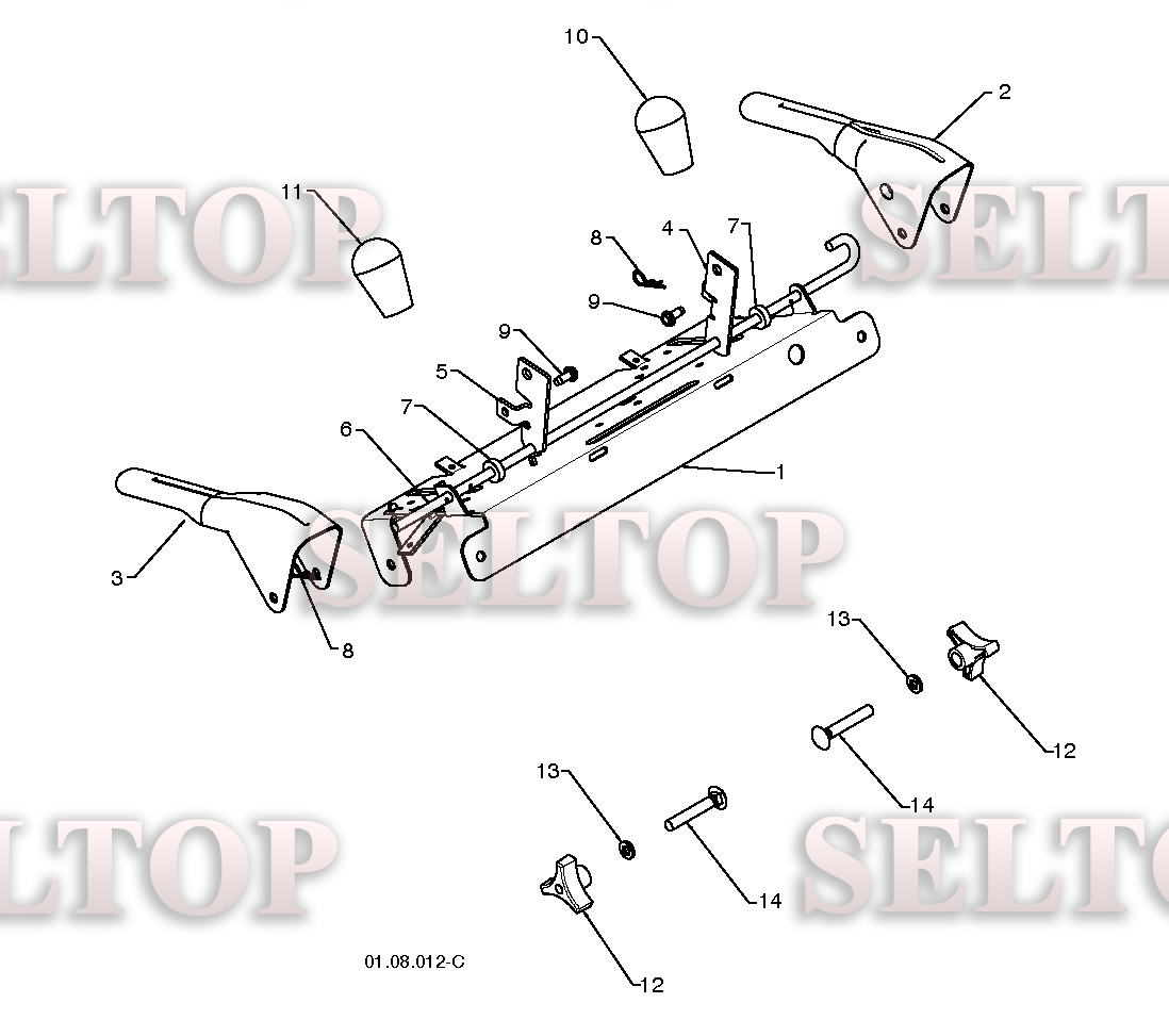 Ручка для Хускварна 14527 XLS (артикул модели 96193006101) (с 2010-08)