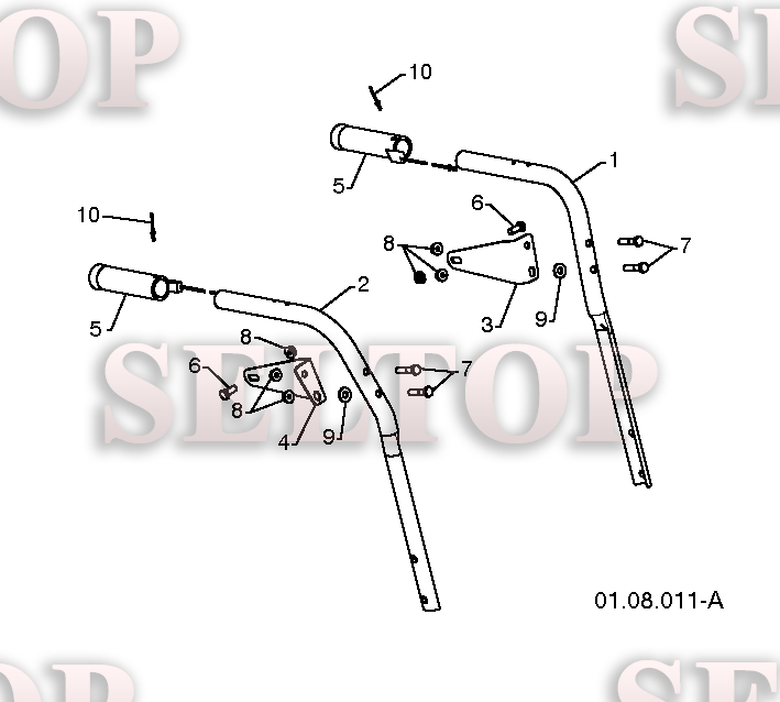 Ручка для Хускварна 14527 XLS (артикул модели 96193006101) (с 2010-08) (схема 1)