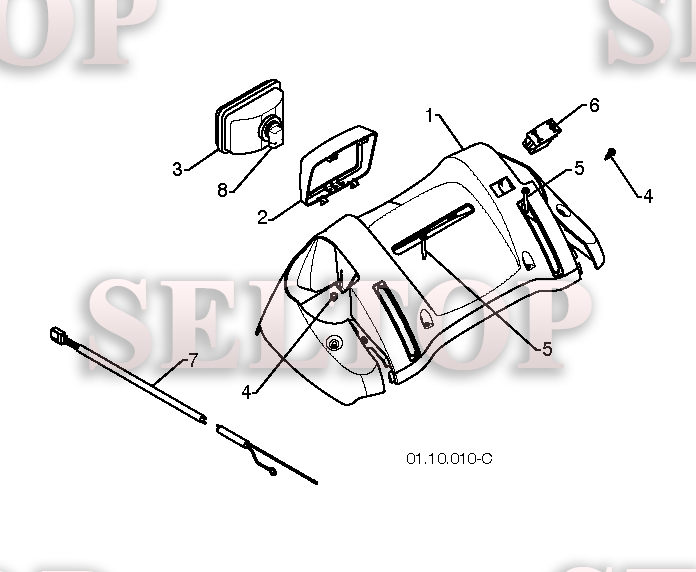 Ручка для Хускварна 14527 XLS (артикул модели 96193006101) (с 2010-08) (схема 5)