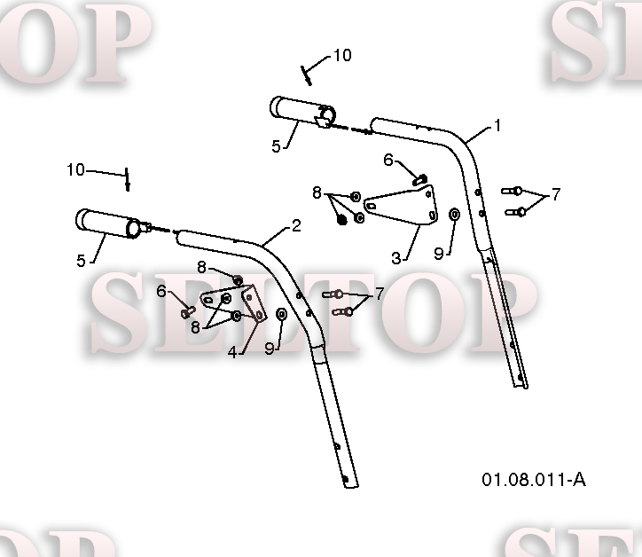 Ручка для Хускварна 14527 XLS (артикул модели 96193006102) (с 2010-09) (схема 1)