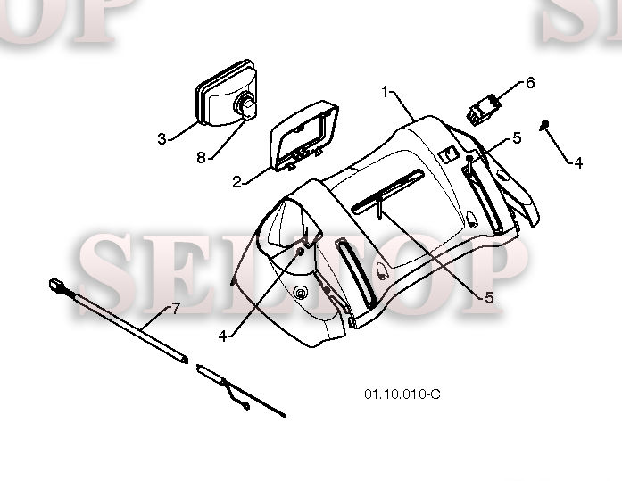 Ручка для Хускварна 14527 XLS (артикул модели 96193006102) (с 2010-09) (схема 5)