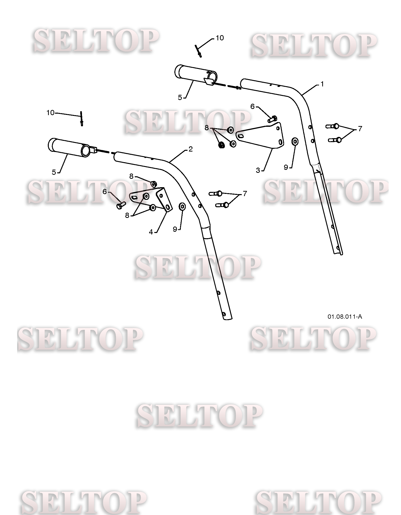 Ручка для Хускварна 15530 SBLS (артикул модели 96193003803) (с 2009-08)