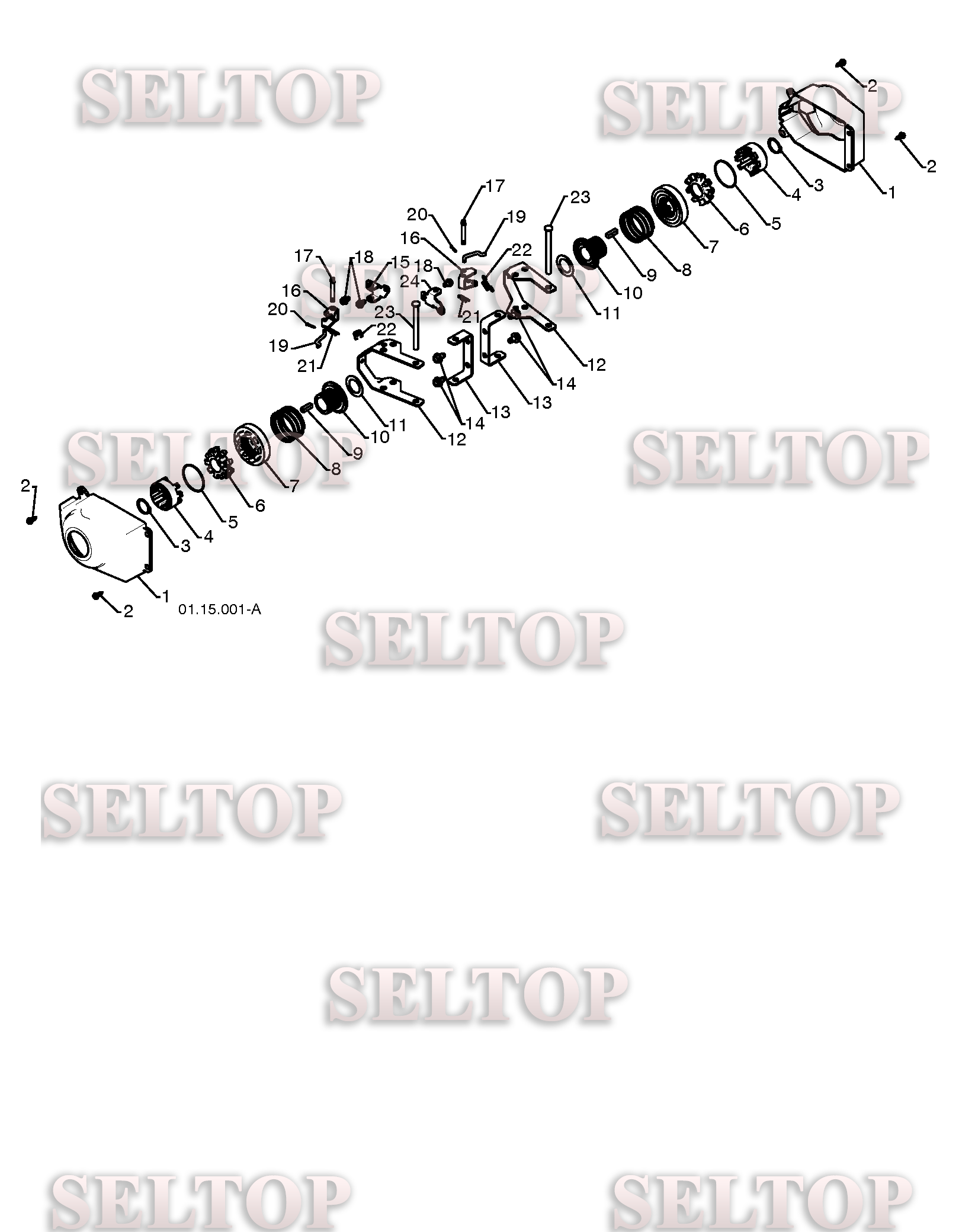 Рулевое управление для Хускварна 15530 SBLS (артикул модели 96193003803) (с 2009-08) (схема 1)