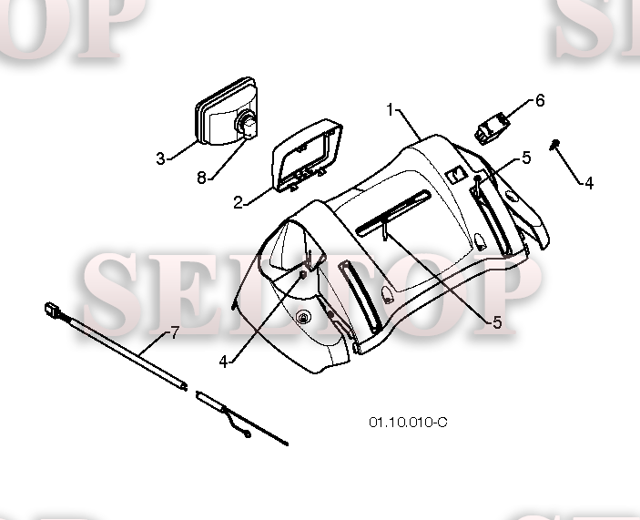 Ручка для Хускварна 16530 EXL (артикул модели 96193006900) (с 2010-05) (схема 5)