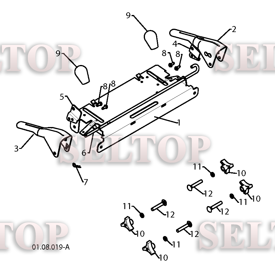 Ручка для Хускварна 1830 EXLT (артикул модели 96193007801) (с 2012-07)