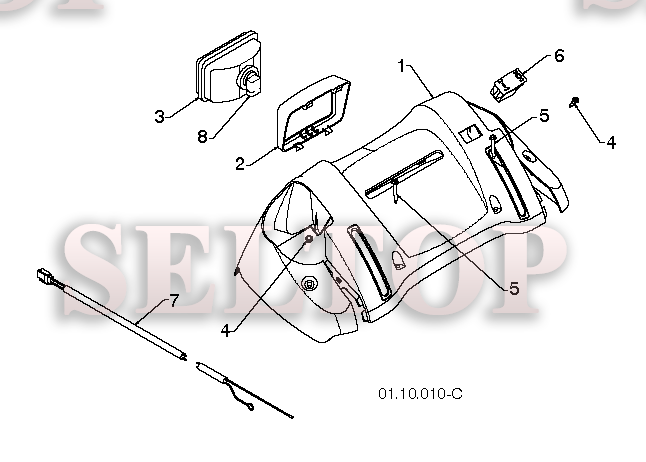 Ручка для Хускварна 1830 EXL (артикул модели 96193007600) (с 2011-06) (схема 5)
