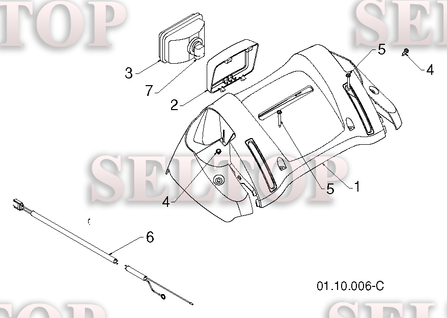 Ручка для Хускварна 1830 HV (артикул модели 96193008100) (с 2011-07) (схема 1)