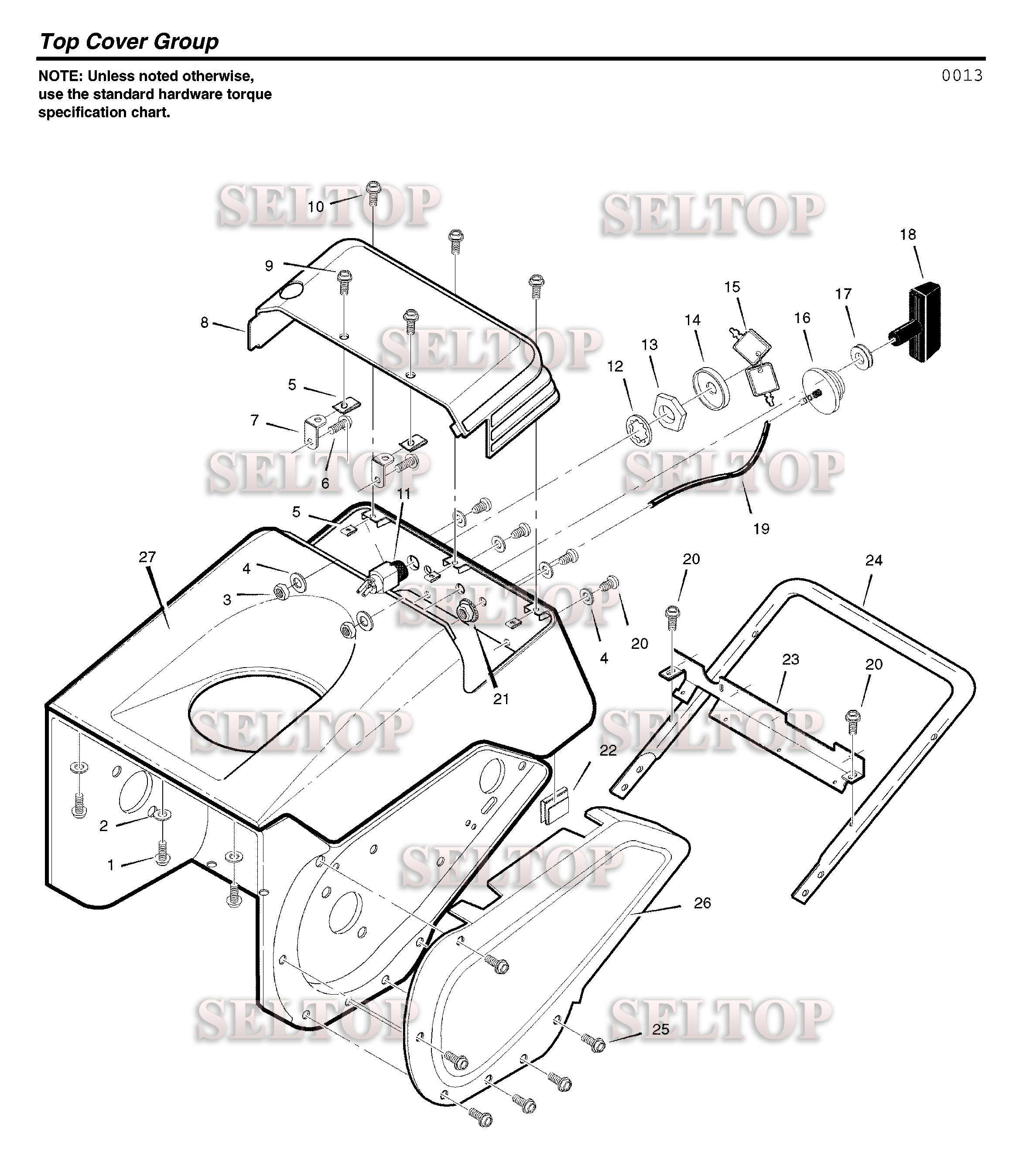 Крышка для Хускварна 521 SSR (артикул модели 621503X37NA) (с 2006-11)