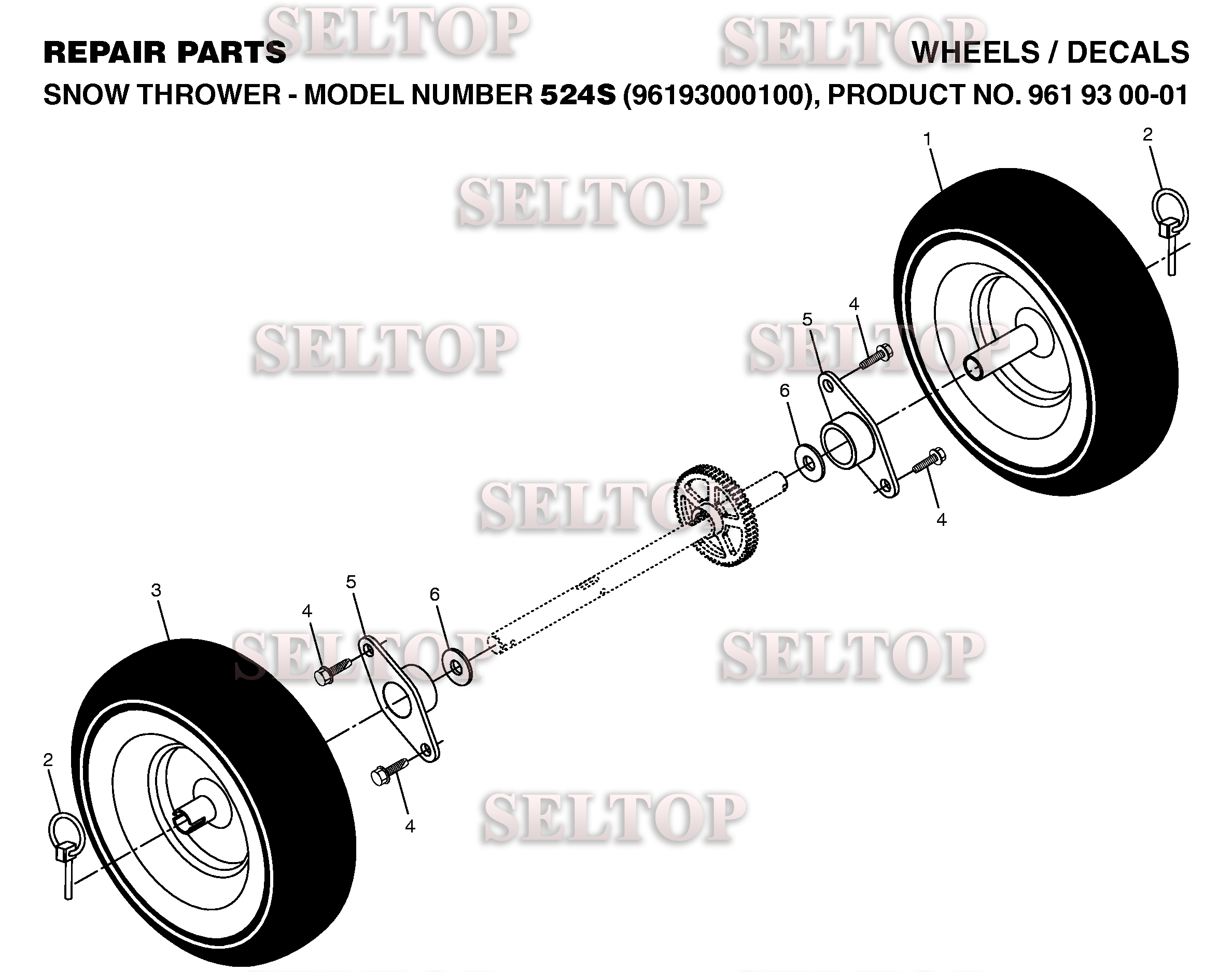 Колеса для Хускварна 524 S (артикул модели 96193000100) (с 2006-06)