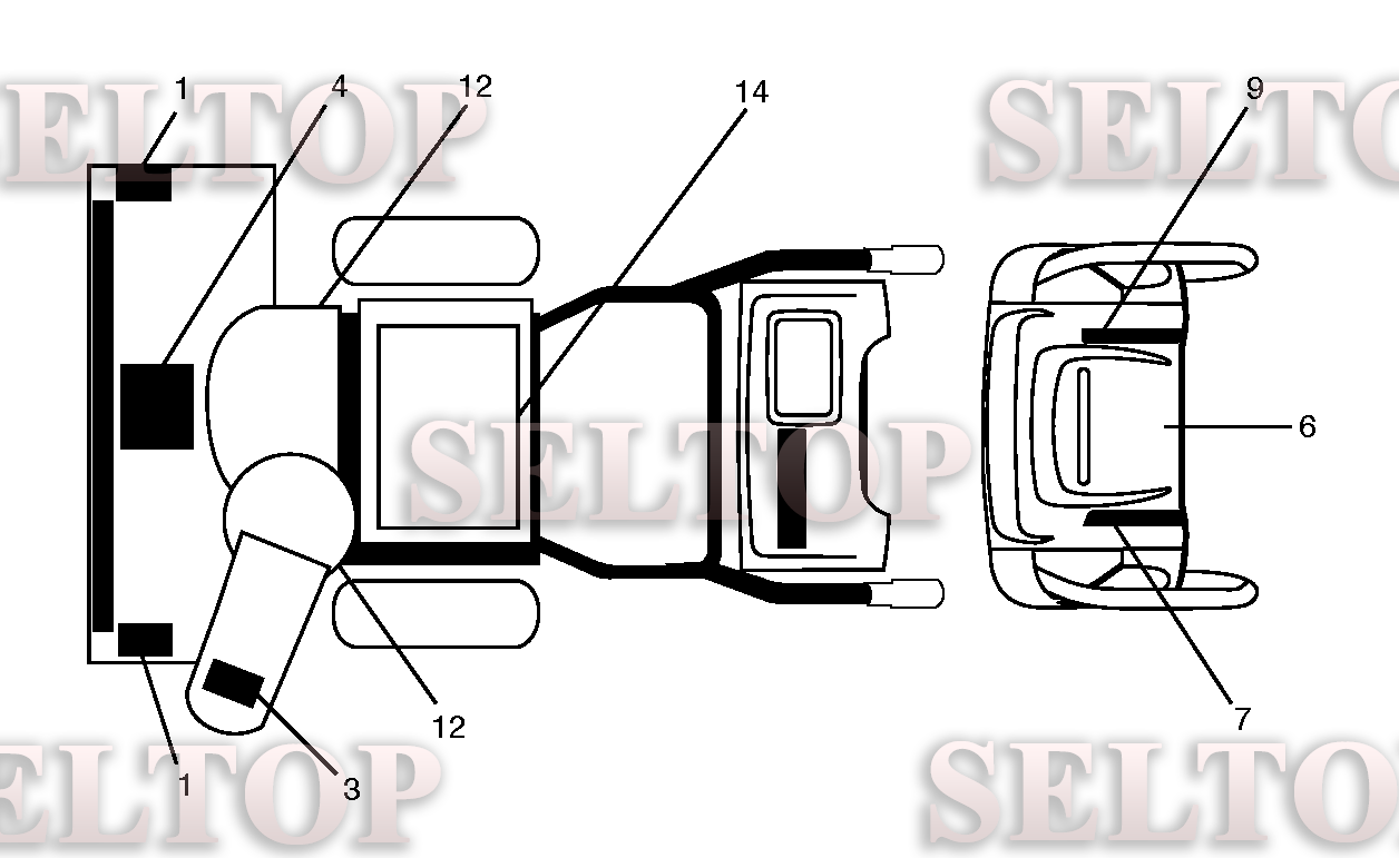 Наклейки для Хускварна 5524 ST (артикул модели 96191001608) (с 2012-05)