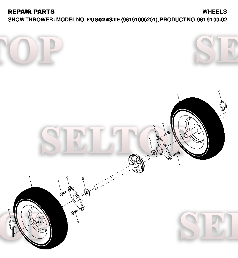 Колеса для Хускварна 8024 STE (артикул модели 961910002) (с 2007-01) (схема 1)