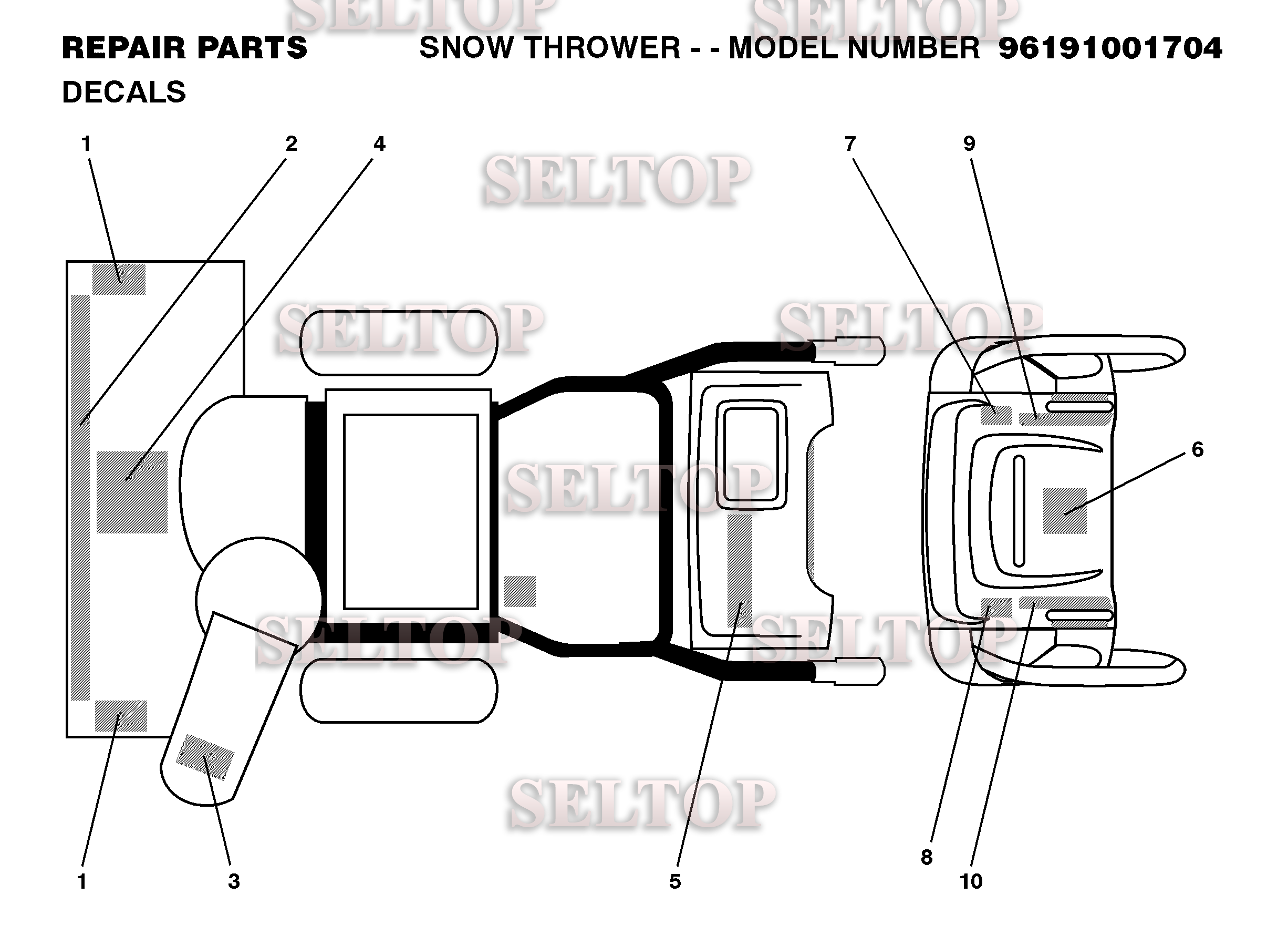Наклейки для Хускварна 8024 STE (артикул модели 96191001706) (с 2008-08)