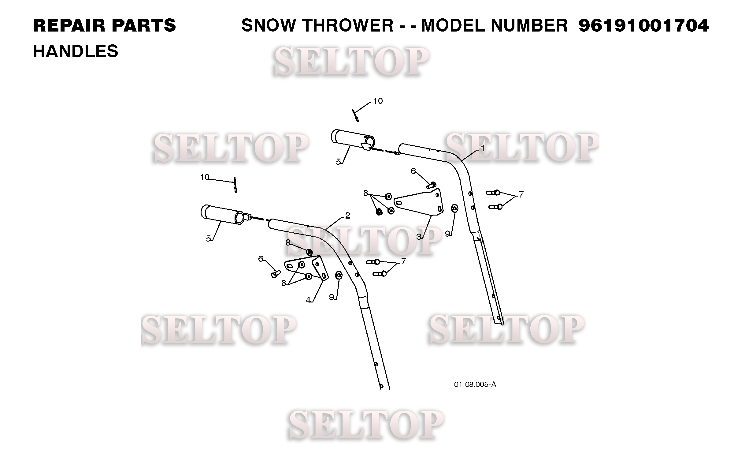 Ручка для Хускварна 8024 STE (артикул модели 96191001706) (с 2008-08)