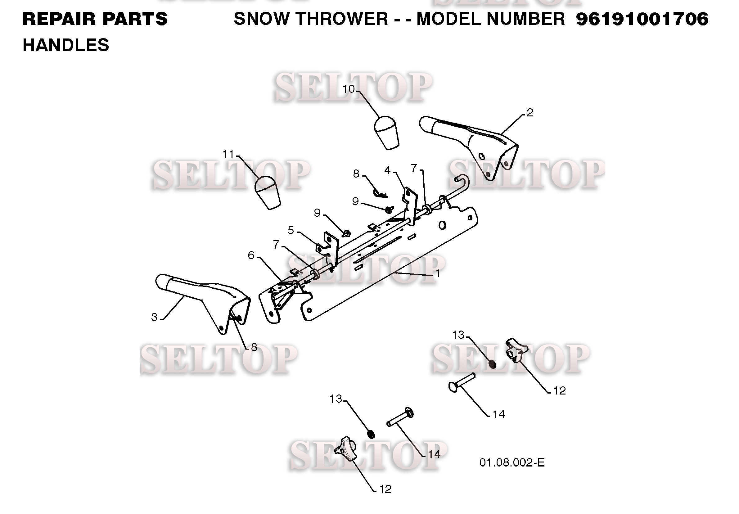 Ручки управления для Хускварна 8024 STE (артикул модели 96191001706) (с 2008-08)