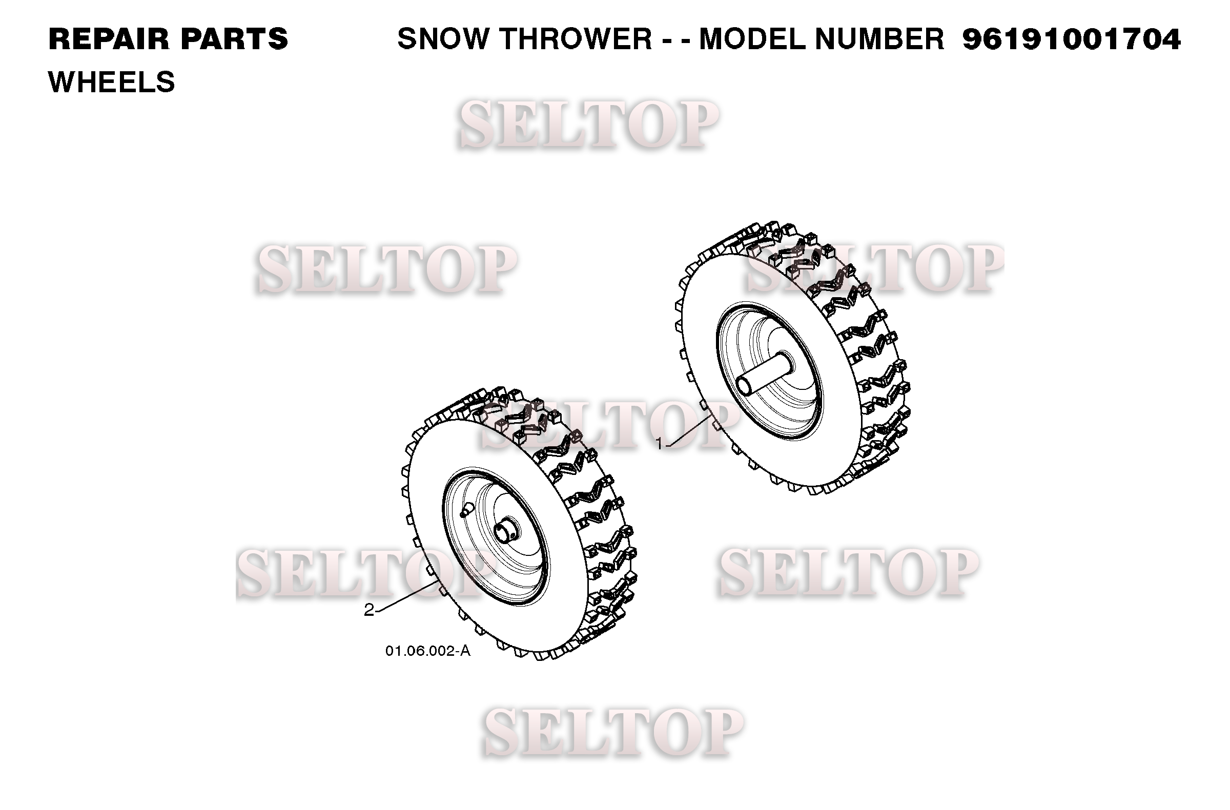 Колеса для Хускварна 8024 STE (артикул модели 96191001706) (с 2008-08)