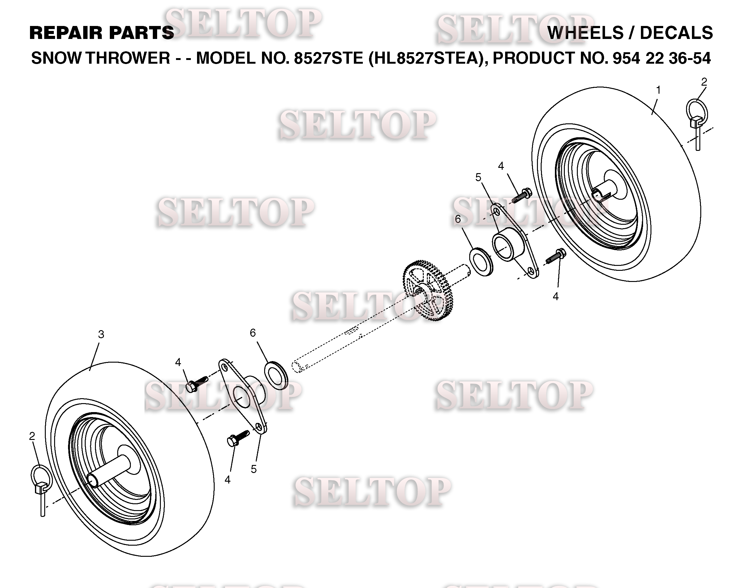 Колеса для Хускварна 8527 STE (артикул модели 954223654) (с 2004-03)