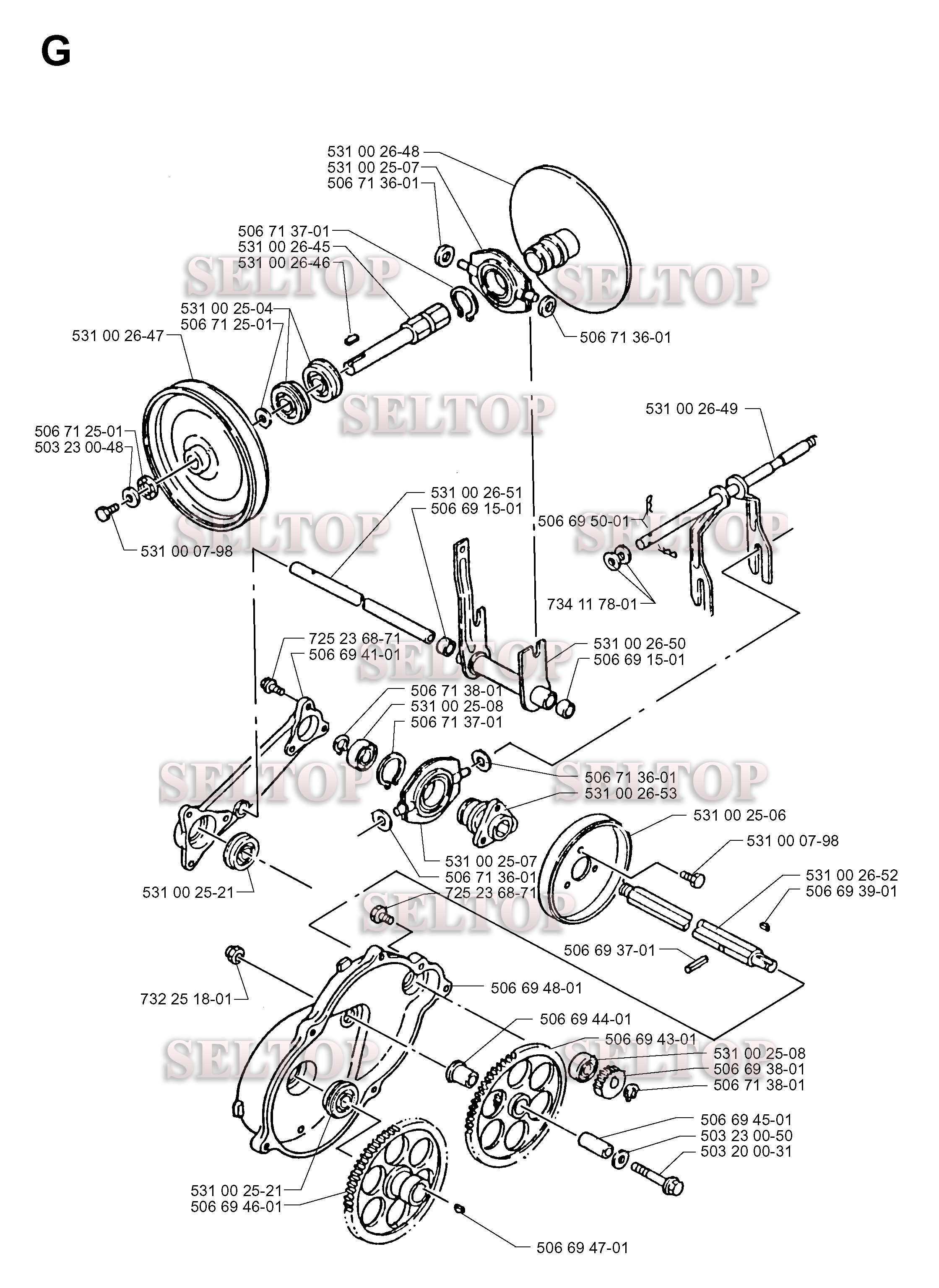 Трансмиссия привода для Хускварна 9-26 (с 1996-10)
