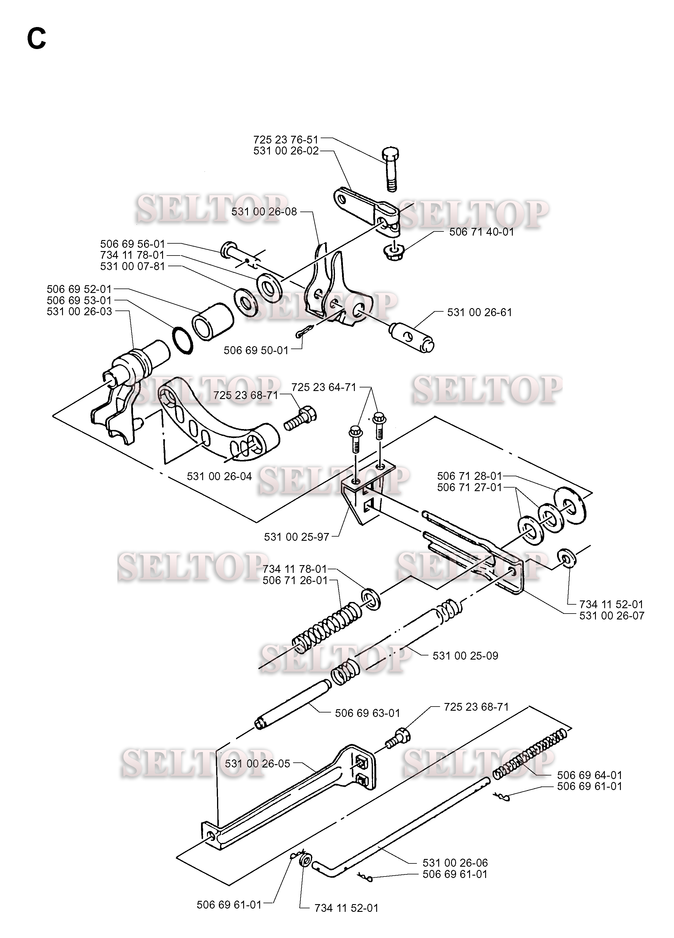 Переключатель шестерен, держатель для Хускварна 9-26 (с 1997-10)