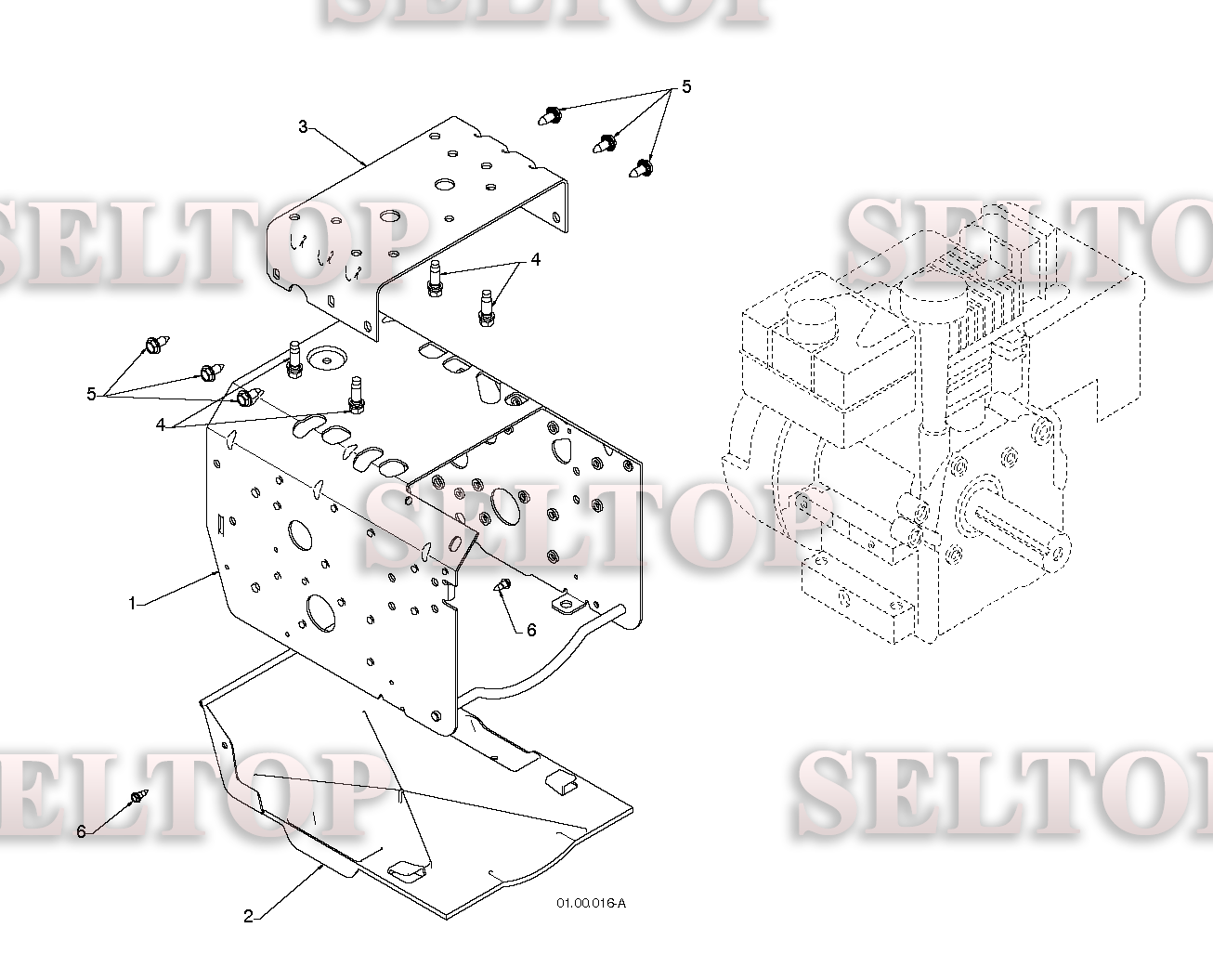 Шасси, двигатель, шкивы, ремни для Хускварна 9027 STE (артикул модели 96191001803) (с 2008-02)