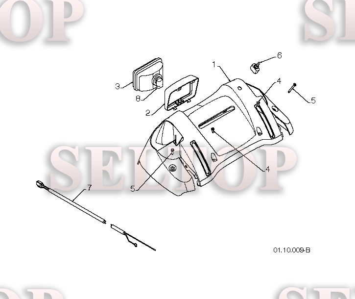 Ручка для Хускварна 9027 STE (артикул модели 96191001803) (с 2008-02) (схема 5)