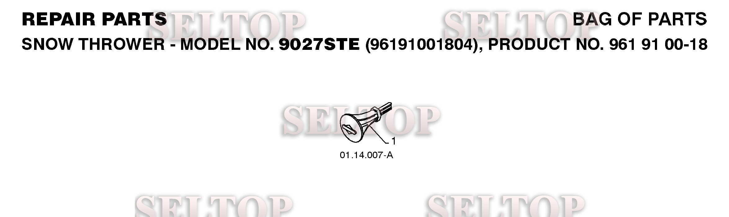 Части для Хускварна 9027 STE (артикул модели 96191001804) (с 2008-08) (схема 1)