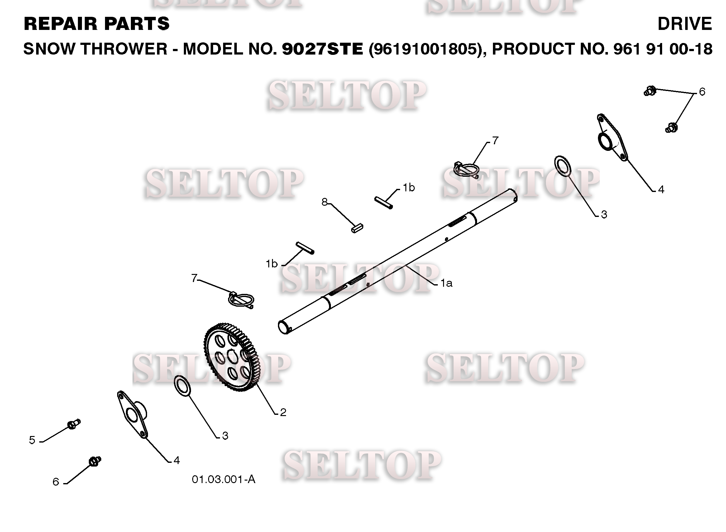Привод для Хускварна 9027 STE (артикул модели 96191001805) (с 2009-01) (схема 2)