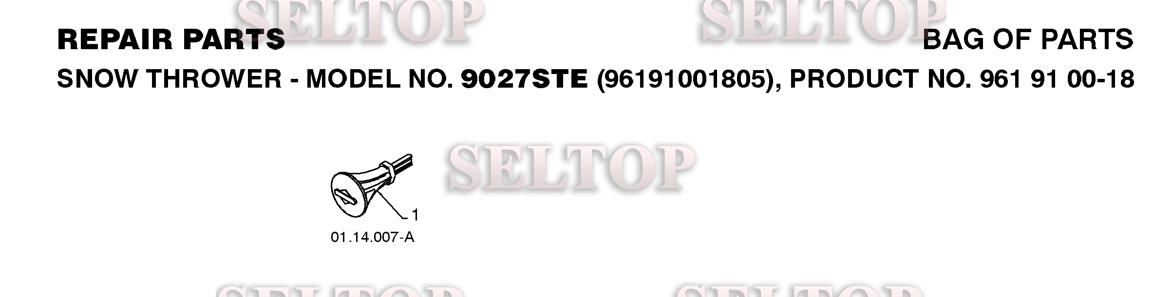 Части для Хускварна 9027 STE (артикул модели 96191001805) (с 2009-01) (схема 1)
