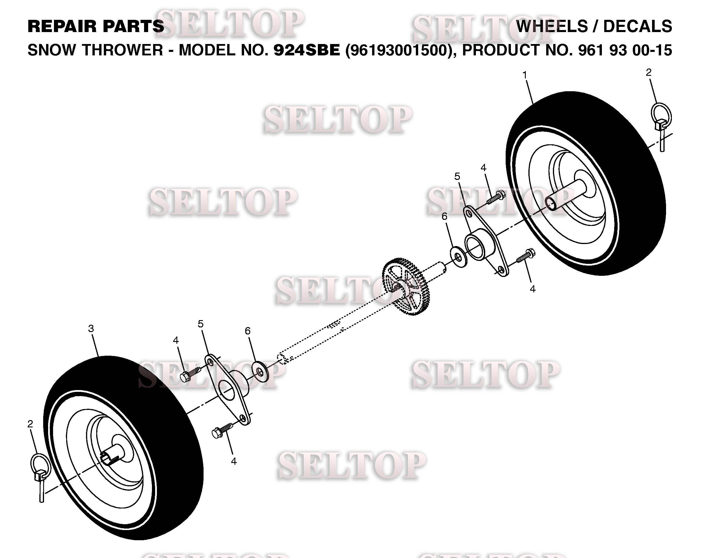 Колеса для Хускварна 924 SBE (артикул модели 961930015) (с 2006-08)