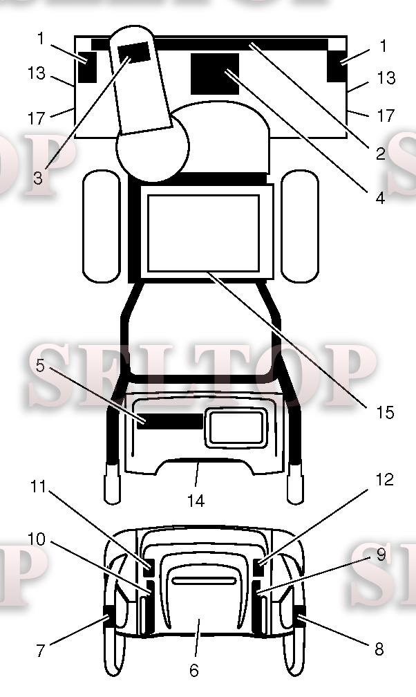 Наклейки для Хускварна EU9027STE (артикул модели 96191000301) (с 2012-11)