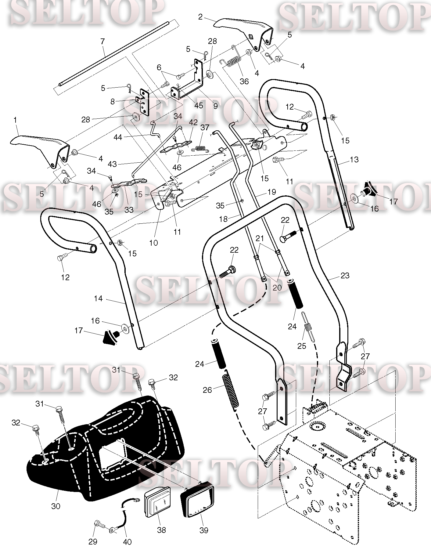 Ручки управления для Хускварна EU9027STE (артикул модели 96191000301) (с 2012-11)
