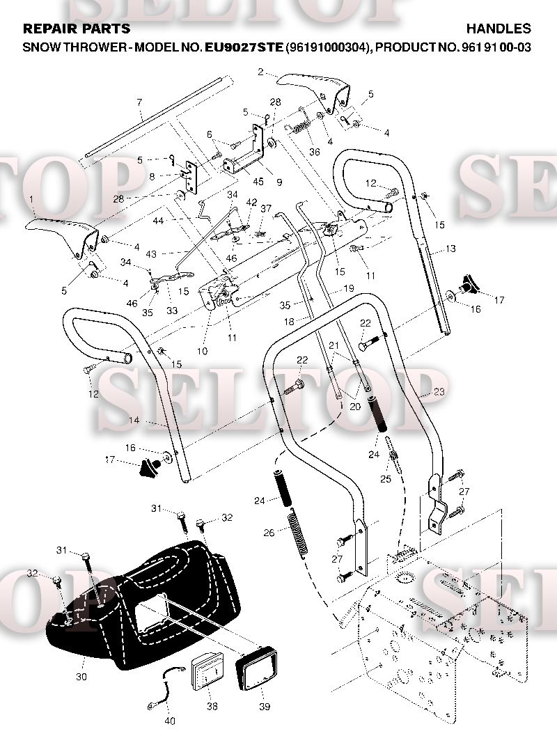 Ручки управления для Хускварна EU9027STE (артикул модели 96191000304) (с 2007-01)