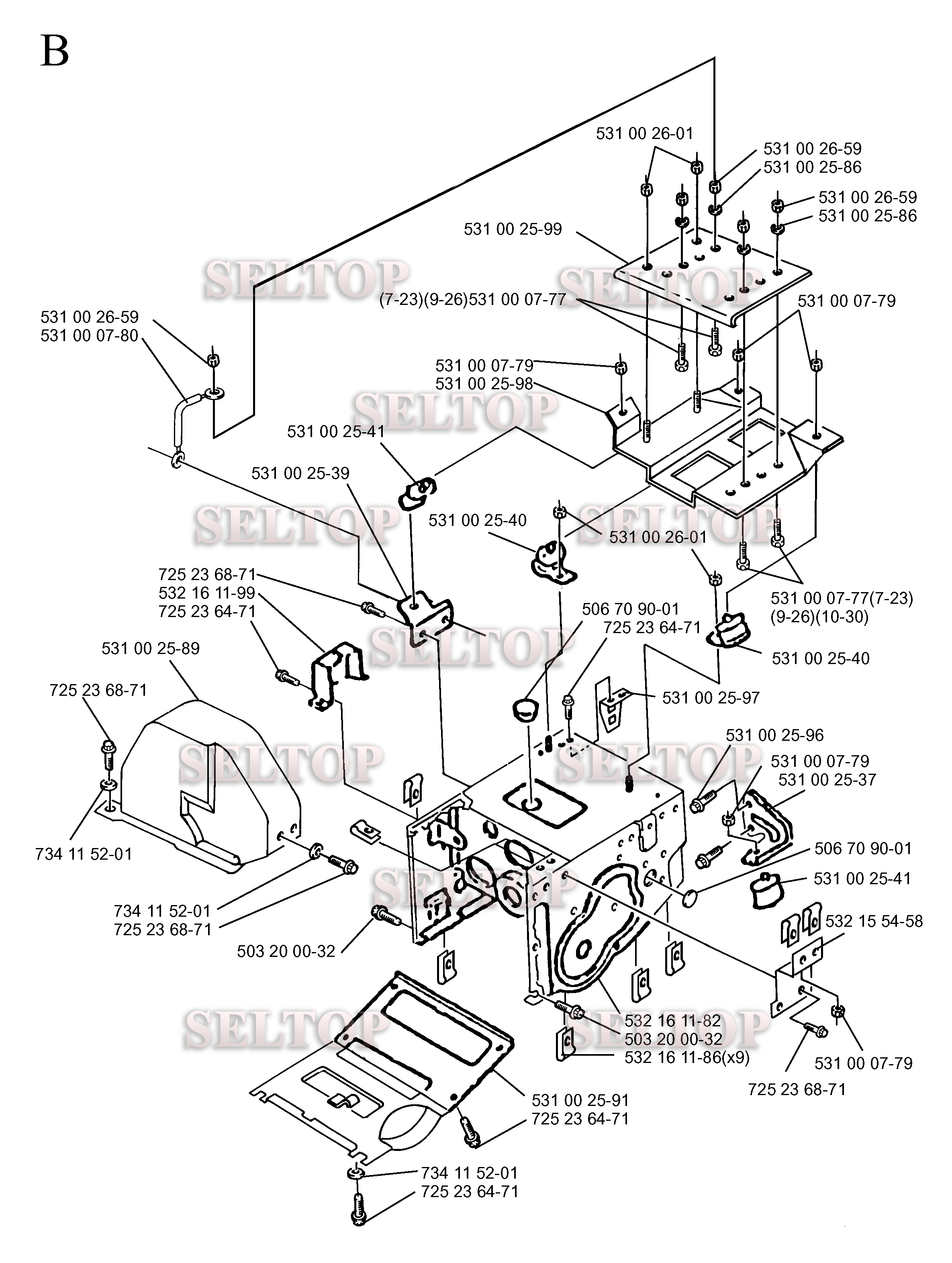 Шасси, рама для Хускварна ST 121E (с 1998-09)