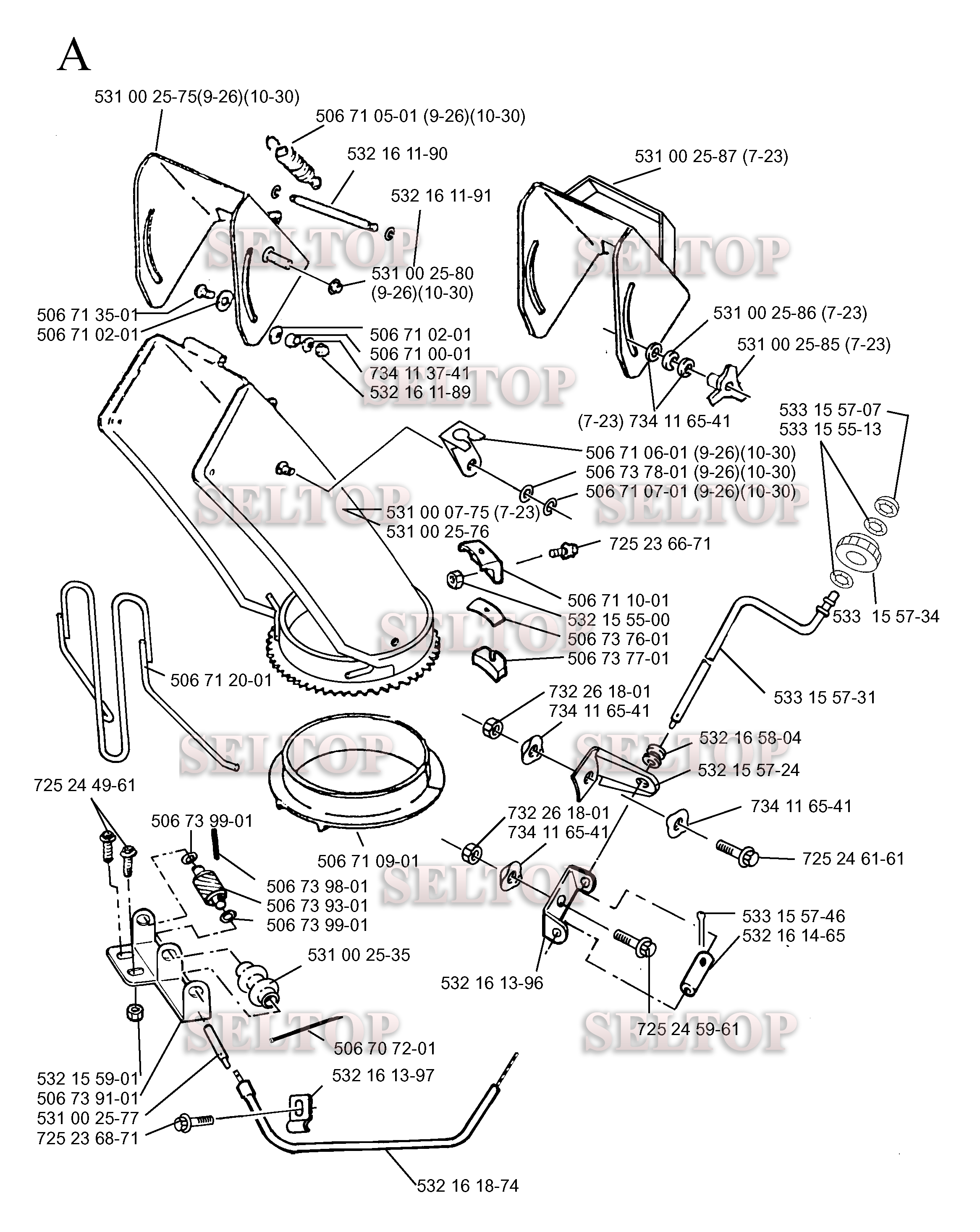 Панель управления, привод разгрузочного желоба для Хускварна ST 121E (с 1998-09)