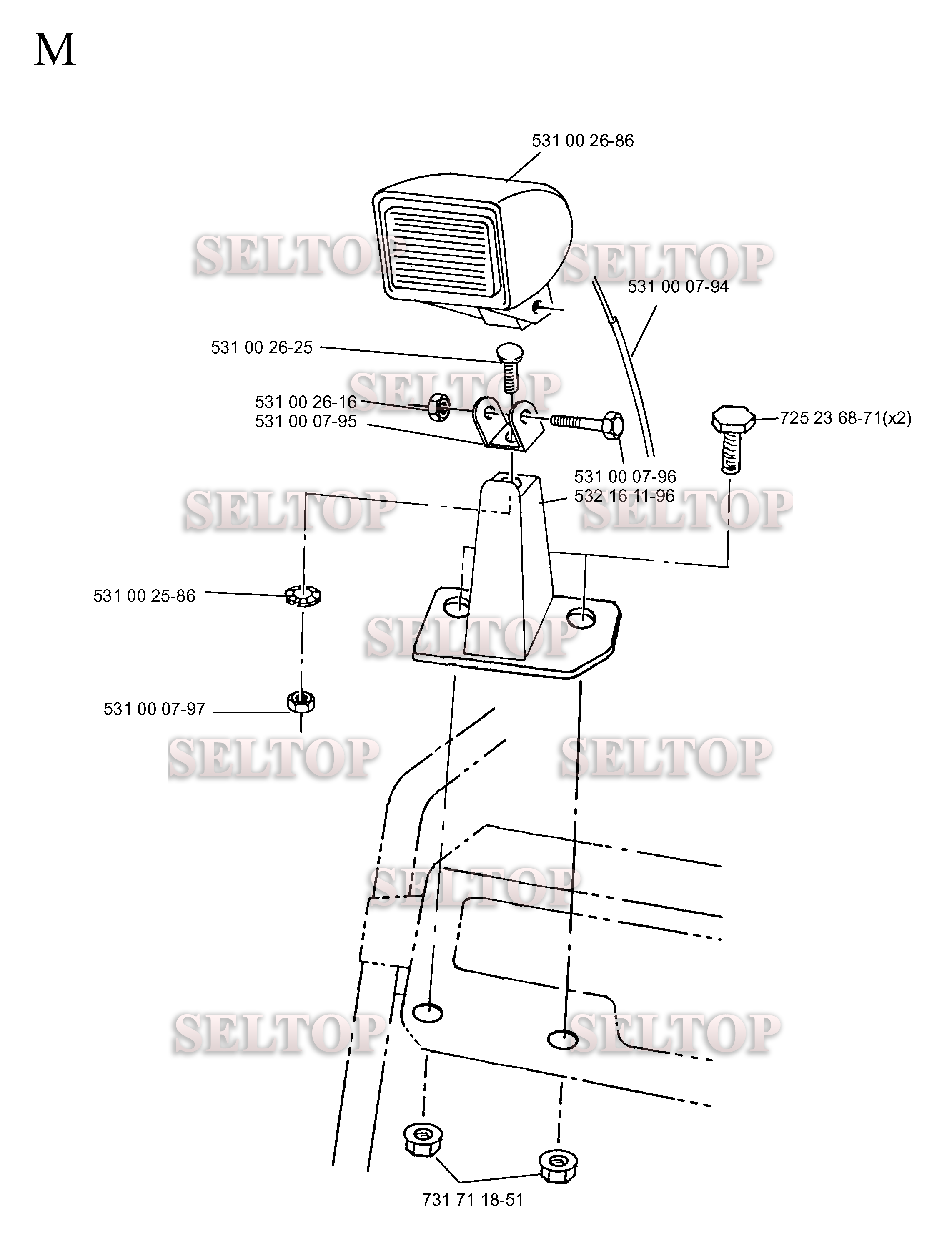 Фары освещения для Хускварна 7-23 (с 1998-09) (схема 1)