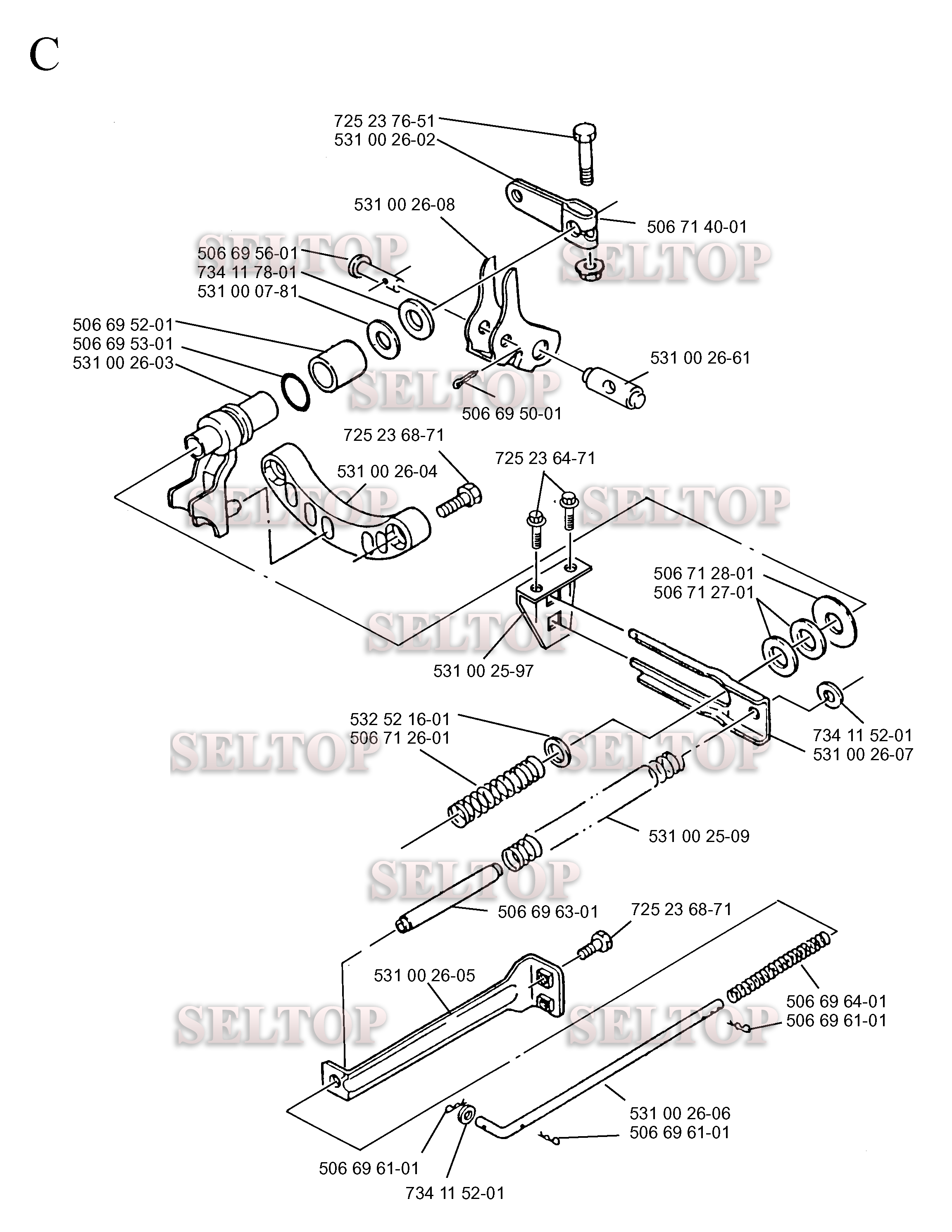 Переключатель шестерен, держатель для Хускварна ST 121E (с 1998-09)