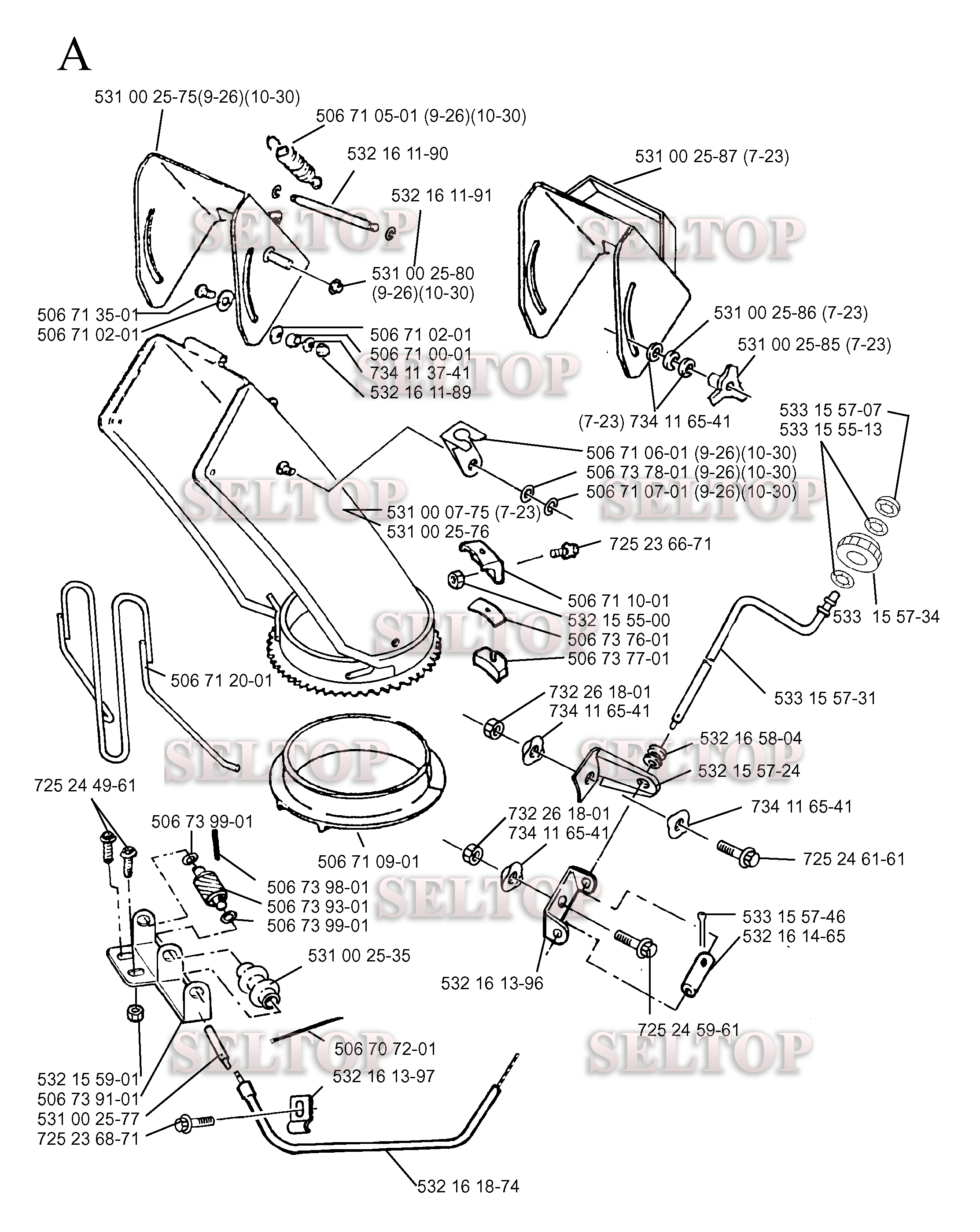 Панель управления, привод разгрузочного желоба для Хускварна ST 121E (с 1999-02)